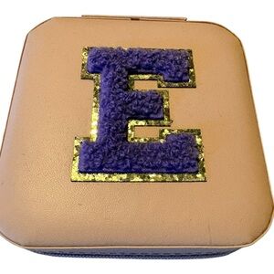 Travel Jewelry Box Organizer with Purple E Patch